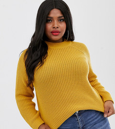 Джемпер горчичного цвета в рубчик Vero Moda Curve-Желтый