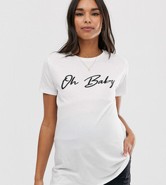 Футболка с принтом "Oh Baby" ASOS DESIGN Maternity-Белый