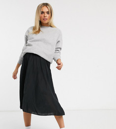 Плиссированная юбка миди с посадкой под животом ASOS DESIGN Maternity-Черный
