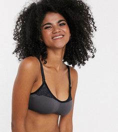 Серый бюстгальтер без косточек с кружевной отделкой Hunkemoller Nursing Lucina