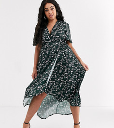 Асимметричное платье с цветочным принтом Missguided Plus-Мульти