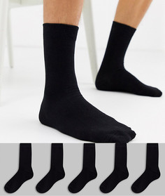 Набор из 5 пар черных носков New Look-Черный