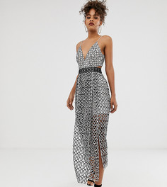 Платье миди с ярусной юбкой и геометричным принтом ASOS DESIGN Tall-Мульти