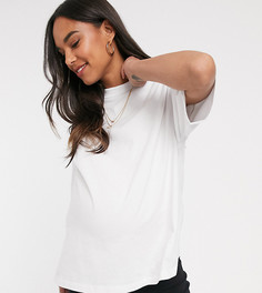 Белая футболка с короткими рукавами и высоким воротом ASOS DESIGN Maternity-Белый
