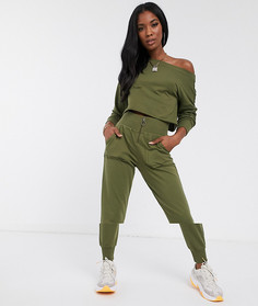 Спортивный костюм с коротким свитшотом и джоггерами ASOS DESIGN-Зеленый