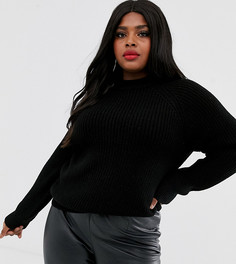 Черный джемпер в рубчик Vero Moda Curve