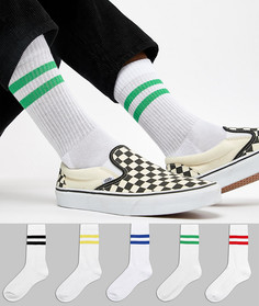 5 пар носков в спортивном стиле ASOS DESIGN - Набор со скидкой-Белый
