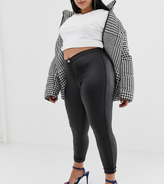 Черные зауженные джинсы с покрытием Missguided Plus-Черный