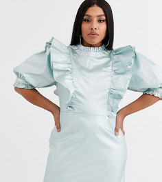 Джинсовое платье с оборками ASOS DESIGN Curve-Мульти