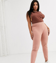 Базовые супероблегающие джоггеры из органического хлопка ASOS DESIGN Curve-Розовый