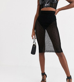 Черная сетчатая юбка миди Missguided Tall-Черный