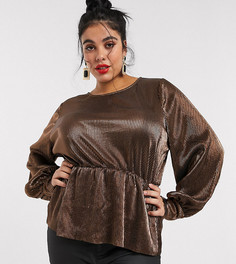 Плиссированный топ Vero Moda Curve-Медный