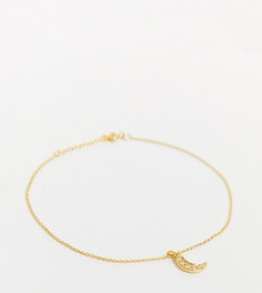 Браслет на ногу из позолоченного серебра с подвеской-полумесяцем ASOS DESIGN-Золотой