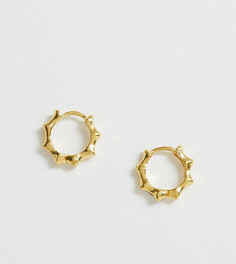 Серьги-кольца из позолоченного серебра ASOS DESIGN-Золотой