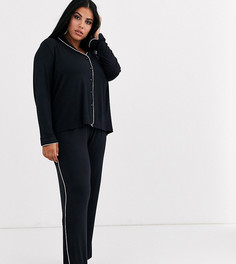 Черный пижамный комплект из модала Figleaves Curve