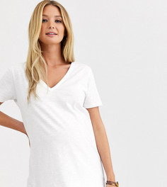 Белая футболка с V-образным вырезом ASOS DESIGN Maternity-Белый
