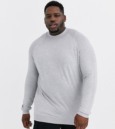 Серый джемпер с высоким воротом River Island Big & Tall