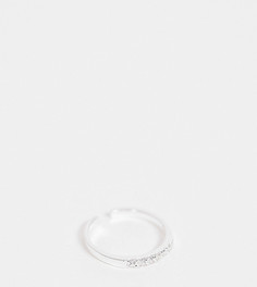 Серебряное кольцо со стразом на палец ноги ASOS DESIGN-Серебряный