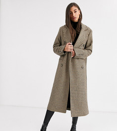 Пальто в клетку ASOS DESIGN Tall-Мульти