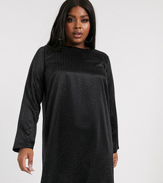 Платье мини A-силуэта с заклепками ASOS DESIGN Curve-Черный