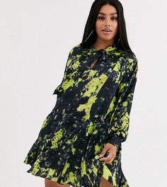 Платье-трапеция мини с принтом тай-дай ASOS DESIGN Curve-Мульти