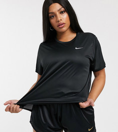 Черная футболка с короткими рукавами Nike Running Plus-Черный