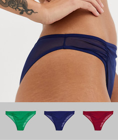 Сетчатые бразильские трусы ASOS DESIGN - 3 пары-Мульти