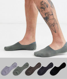 5 пар невидимых носков ASOS DESIGN - Скидка-Мульти