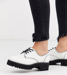 Белые туфли на массивной подошве для широкой стопы со шнуровкой ASOS DESIGN-Белый