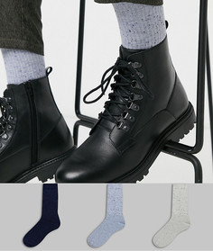 3 пары синих носков в крапинку со скидкой ASOS DESIGN-Мульти