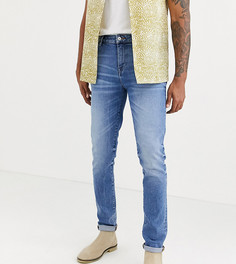 Синие выбеленные джинсы скинни плотностью 12,5 унции ASOS DESIGN Tall-Синий