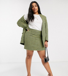Неоновая юбка из букле ASOS DESIGN Curve-Мульти
