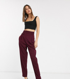 Строгие свободные брюки с завышенной талией ASOS DESIGN Tall-Красный
