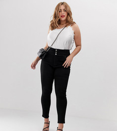 Черные облегающие моделирующие джинсы с высокой талией Simply Be-Черный