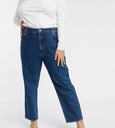 Джинсы прямого кроя с завышенной талией ASOS DESIGN Curve-Синий