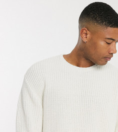 Белый oversize-джемпер в рубчик ASOS DESIGN Tall