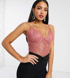 Розовый кружевной боди Missguided Tall
