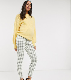 Жаккардовые брюки скинни в клетку ASOS DESIGN Maternity-Мульти