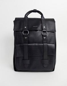 Черный рюкзак из искусственной крокодиловой кожи с двумя ручками ASOS DESIGN