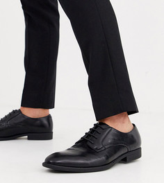 Черные туфли дерби для широкой стопы из искусственной кожи ASOS DESIGN-Черный