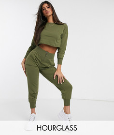 Укороченный спортивный свитшот и джоггеры ASOS DESIGN Hourglass-Зеленый