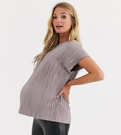 Розовая плиссированная футболка ASOS DESIGN Maternity-Розовый