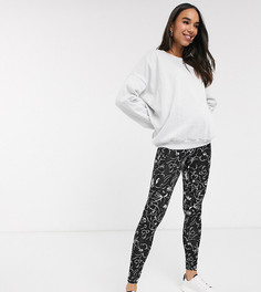 Черные леггинсы с белым цветочным принтом ASOS DESIGN Maternity-Мульти