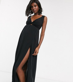 Черное пляжное платье макси с поясом на спине ASOS DESIGN MATERNITY-Черный
