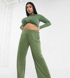 Широкие брюки от комплекта ASOS DESIGN Curve-Зеленый