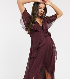 Платье миди с кейпом и асимметричным подолом ASOS DESIGN Maternity-Фиолетовый