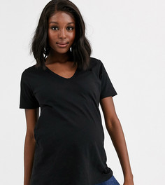 Черная футболка с V-образным вырезом ASOS DESIGN Maternity-Черный