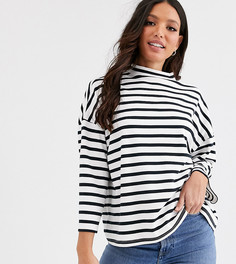 Топ в полоску с высоким воротником ASOS DESIGN Tall-Мульти