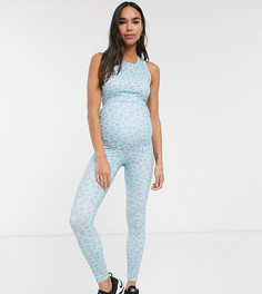 Моделирующие леггинсы с завышенной талией в горошек ASOS 4505 Maternity-Мульти