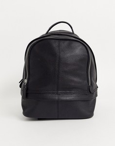 Черный кожаный рюкзак ASOS DESIGN